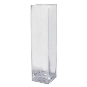 16" Square Glass Centerpiece Vase