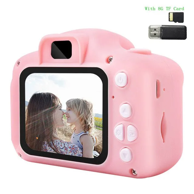 2 Inch HD 1080P Chargable Digital Mini Kids Camera Cartoon Cute Camera Toys Outdoor Photography Props for Child Birthday Gift