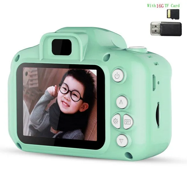 2 Inch HD 1080P Chargable Digital Mini Kids Camera Cartoon Cute Camera Toys Outdoor Photography Props for Child Birthday Gift