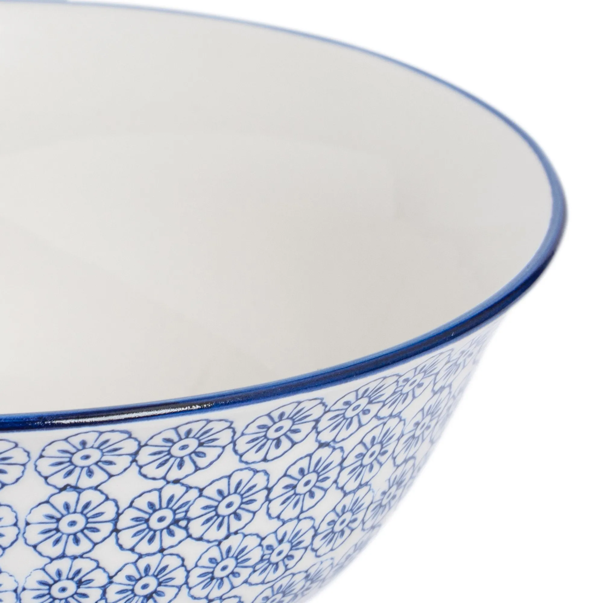 21.5cm Hand Printed China Serving Bowls - Pack of Six - By Nicola Spring