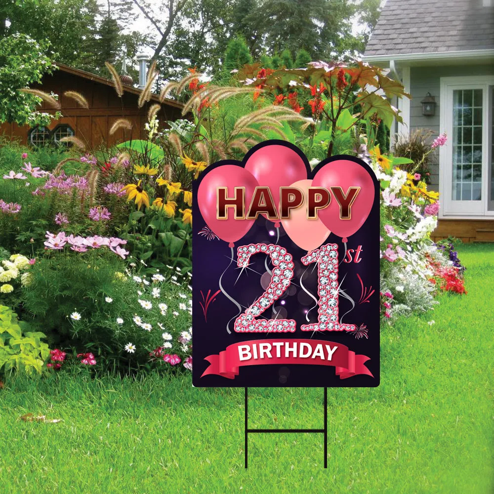 21st Birthday Yard Sign