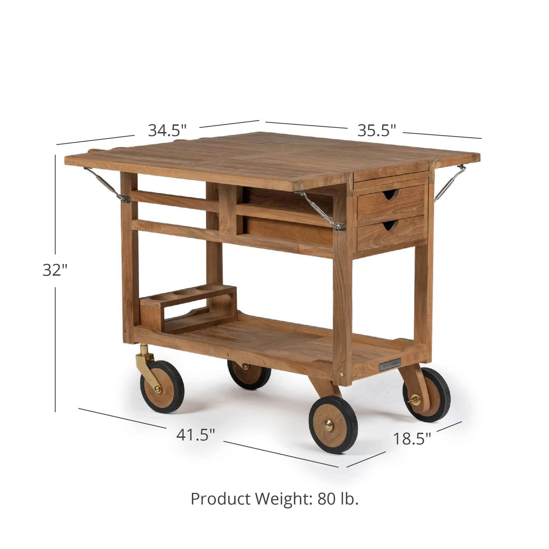 Acadia Grade A Teak Serving Cart