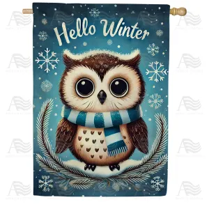 America Forever Hello Winter Owl Double Sided House Flag