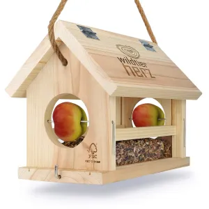 Animal Heart I Bird Feeder House - Handmade From Natural Wood - Weatherproof - 3