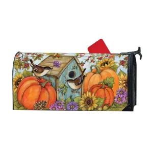 Autumn Birdhouse Chickadees Mailwrap