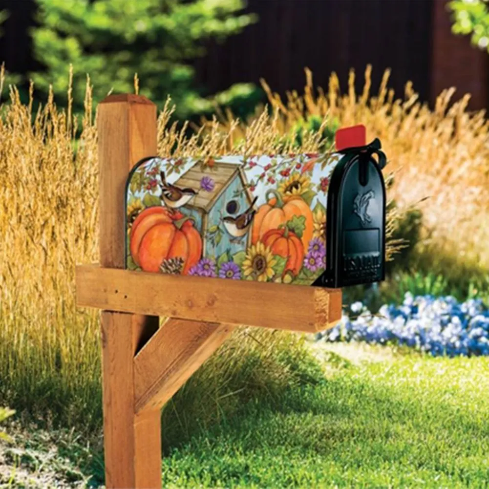 Autumn Birdhouse Chickadees Mailwrap