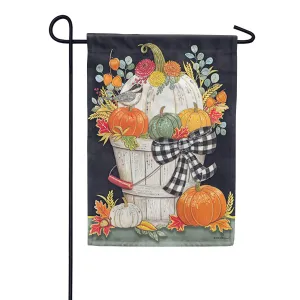 Autumn Bucket Glitter Trends Garden Flag