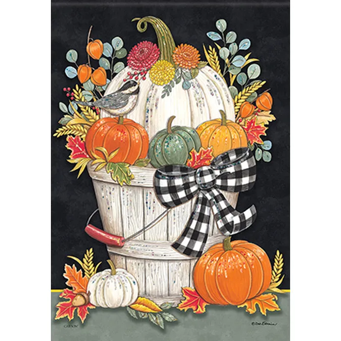 Autumn Bucket Glitter Trends Garden Flag