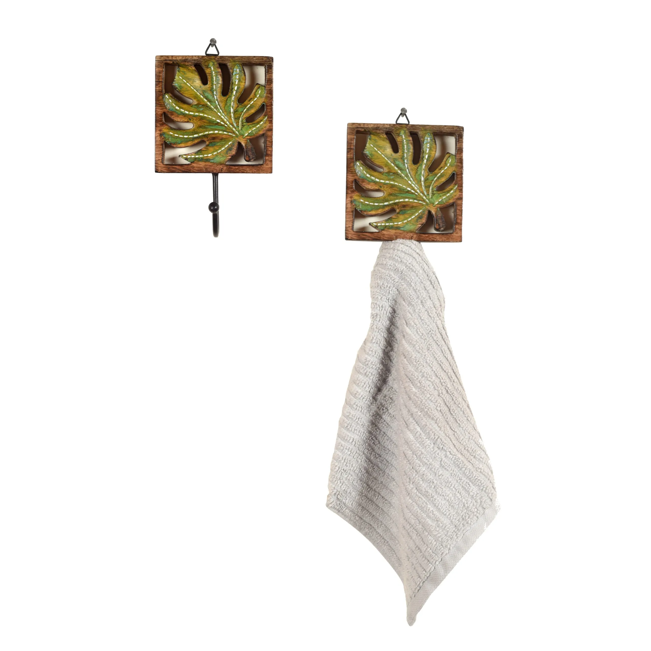 Autumn Leaf Towel Hanger with Single Hook-SO2 (4x2x6)