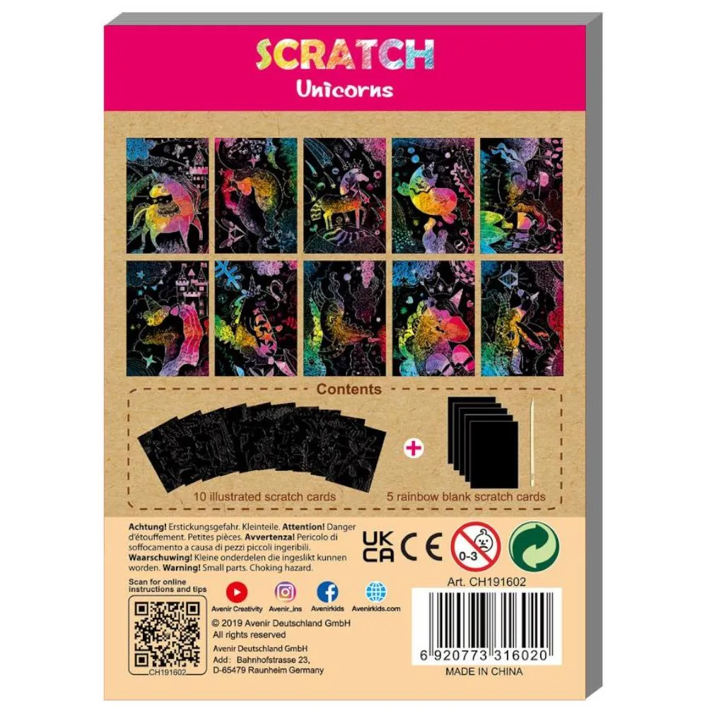 Avenir Mini Scratch Art Book, Unicorn