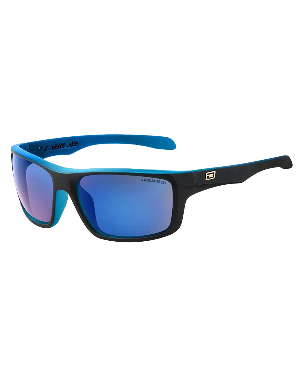 Axle Polarised Sunglasses in Satin Black & Crystal Blue