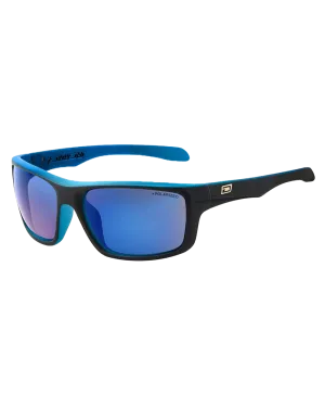 Axle Polarised Sunglasses in Satin Black & Crystal Blue