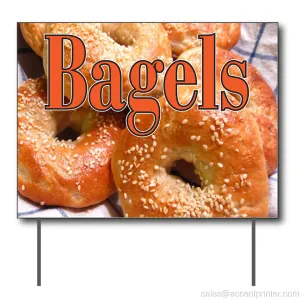 Bagels Curbside Sign, 24"w x 18"h, Full Color Double Sided