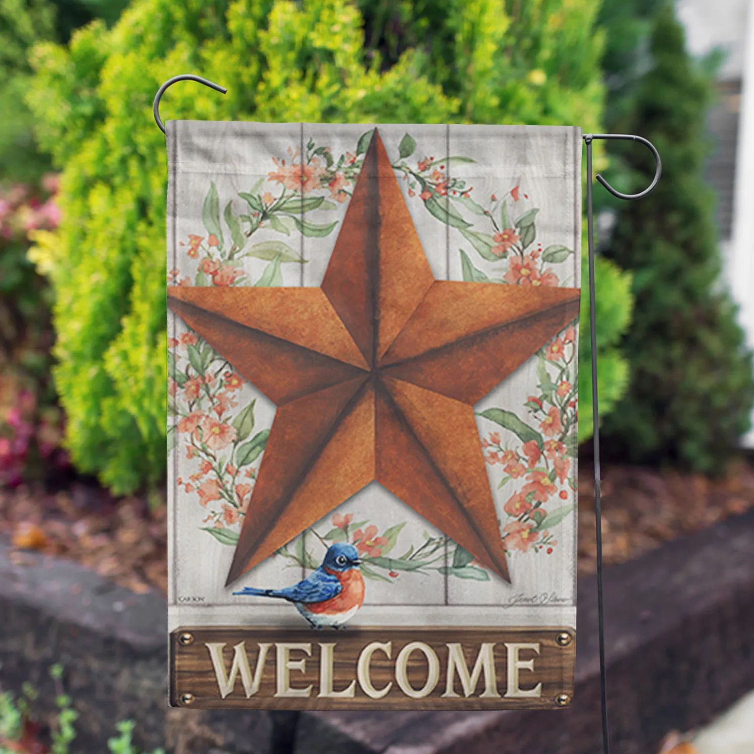 Barnstar & Bluebird Double Sided Garden Flag