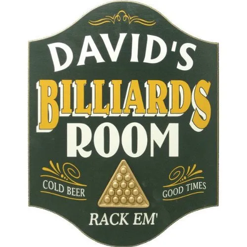 Billiards Room Mc Custom Wooden Novelty Sign