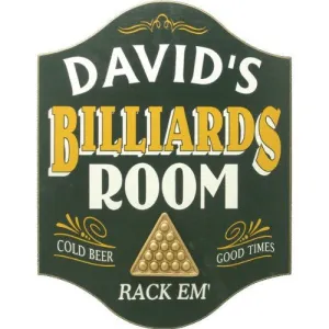 Billiards Room Mc Custom Wooden Novelty Sign