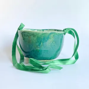 Ceramic Hanging Planter - Green