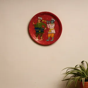 Cheriyal Handpainted Wooden Wall Frame by Dhanalakota Sai Kiran (8 x 8 in)