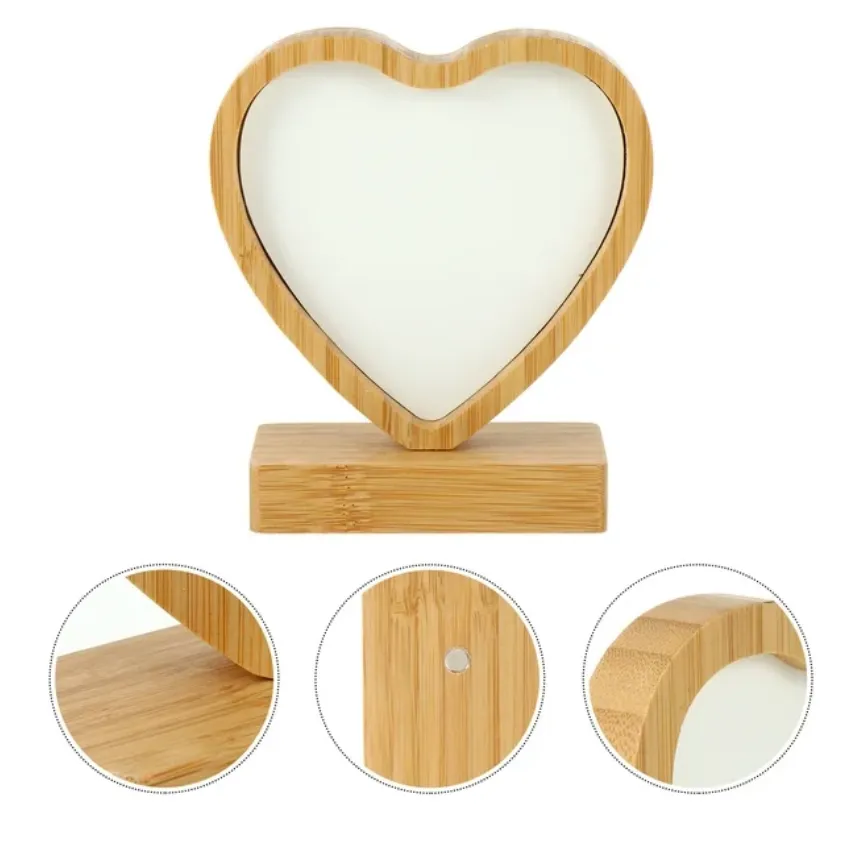 Custom Heart Shaped Picture Frame With Magnetic Stand