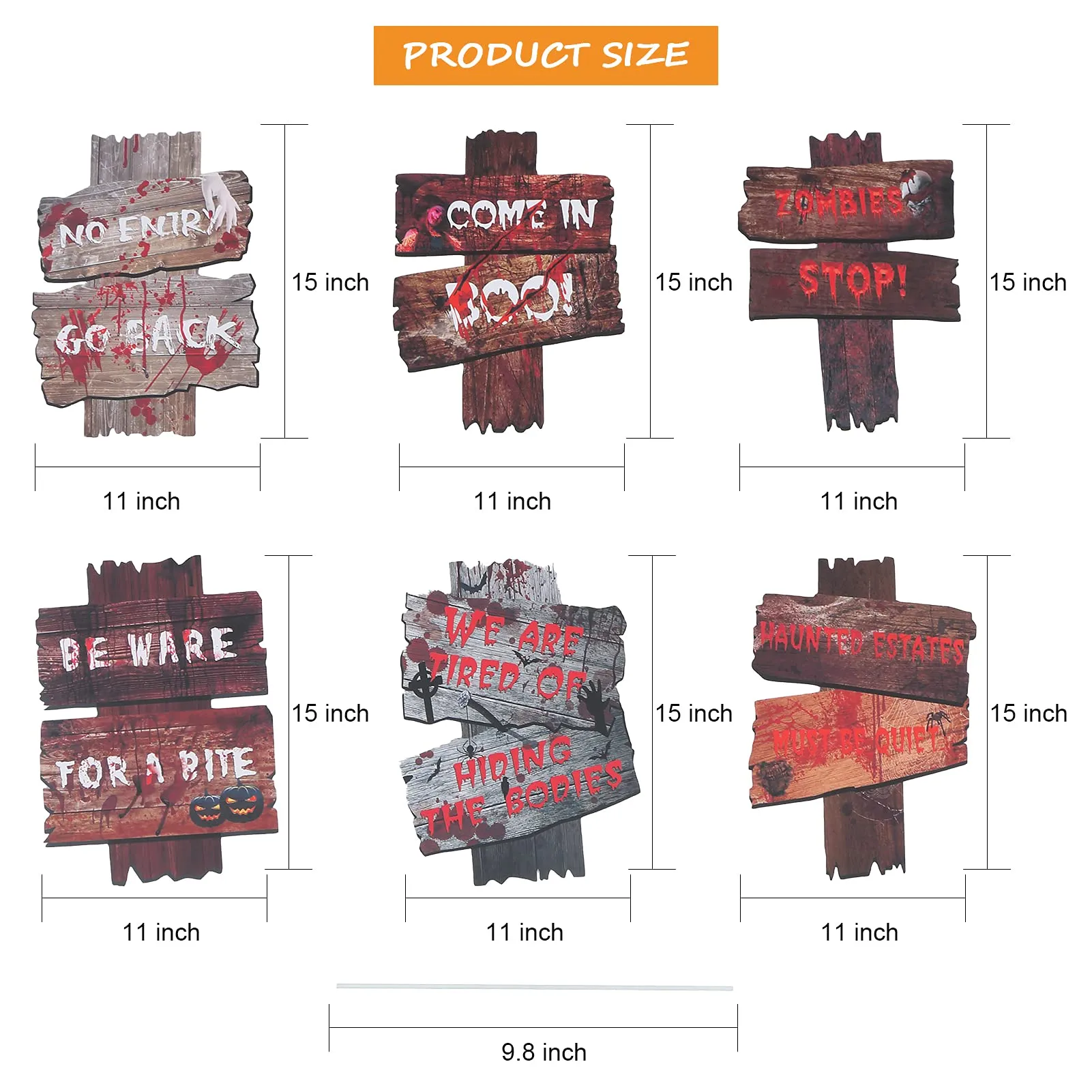 CYNDIE Halloween 6 Pack Beware Signs Yard Warning Signs