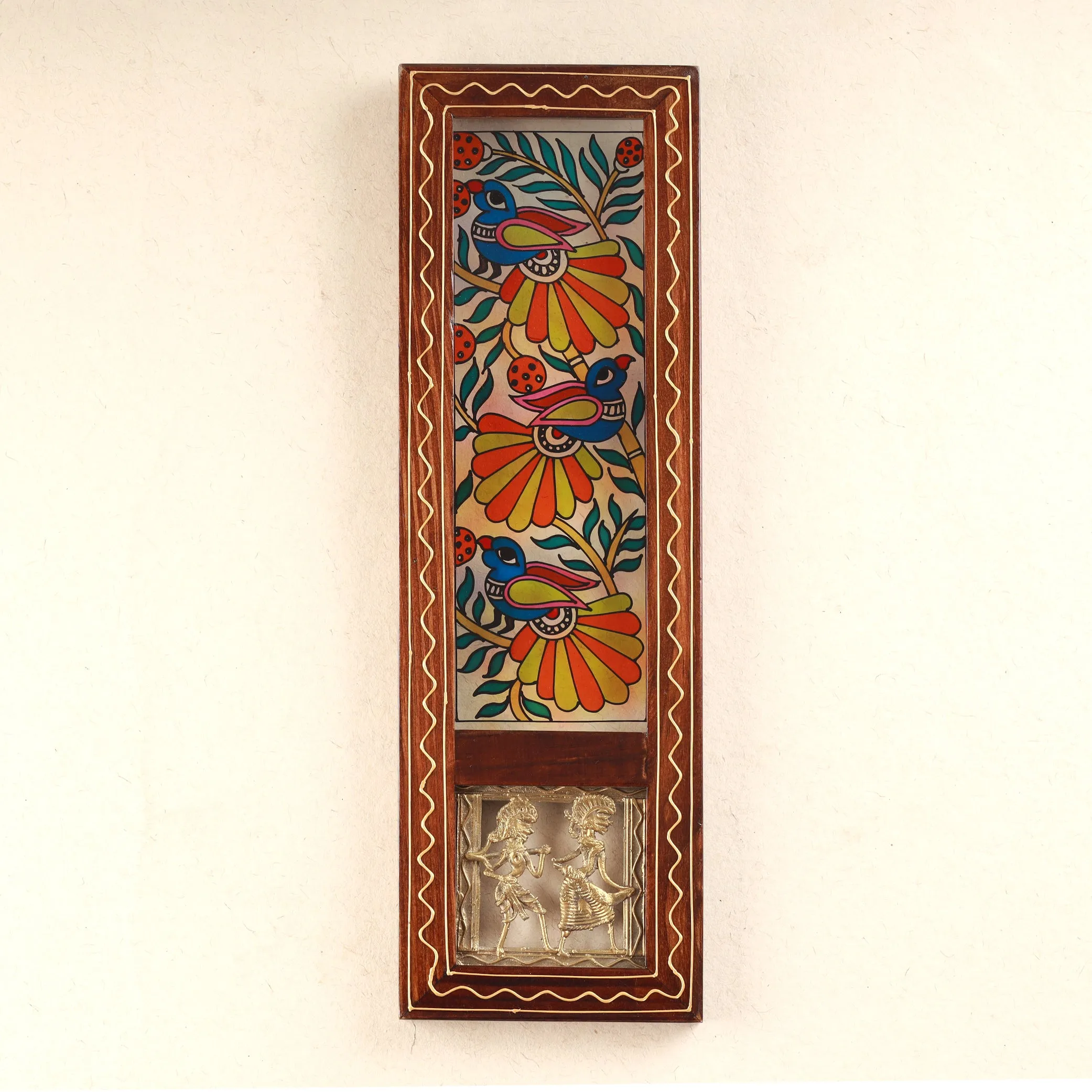 Darvanda -The Madhubani Peacock Wall Art Frame