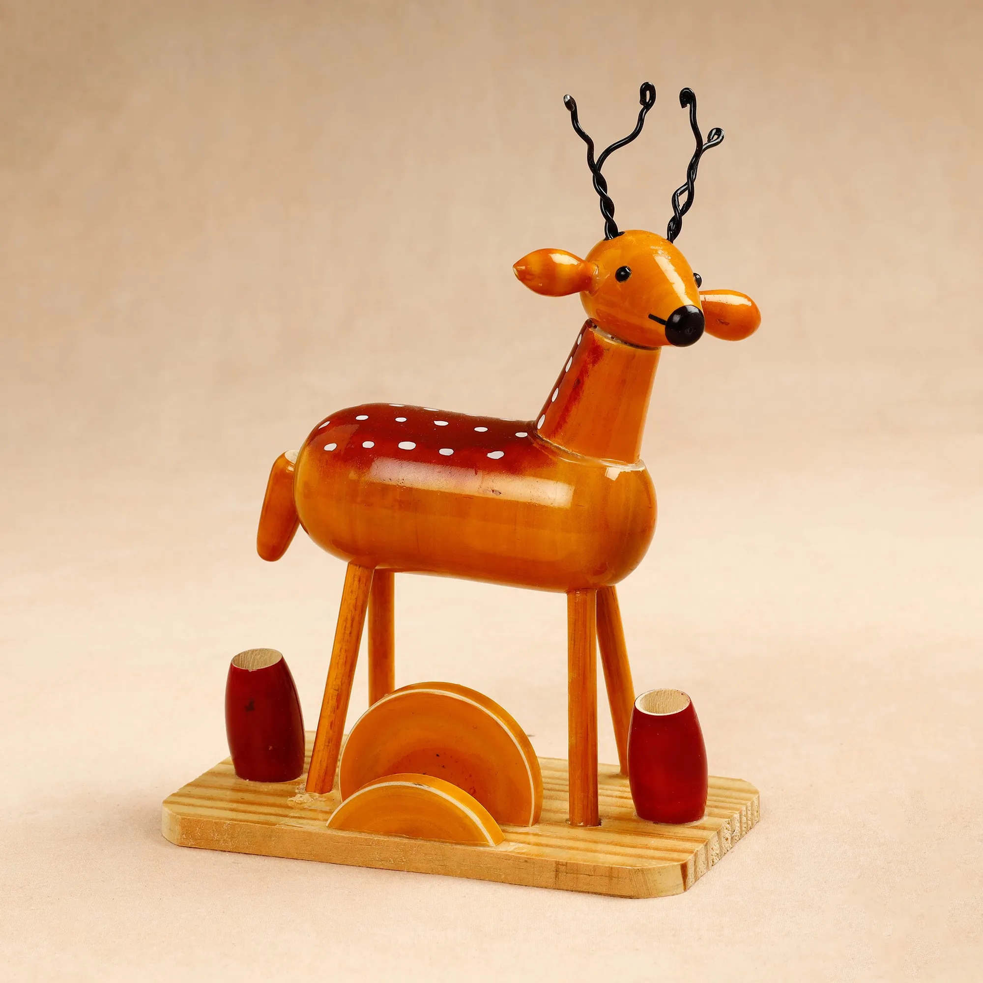 Deer - Etikoppaka Handcrafted Wooden Decor Item