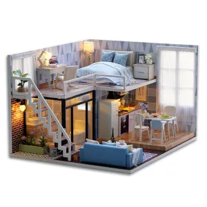 DIY Wooden Dollhouse Kit Plus Dust Proof and Music Movement Scale Creative Room for Valentine's Day Gift