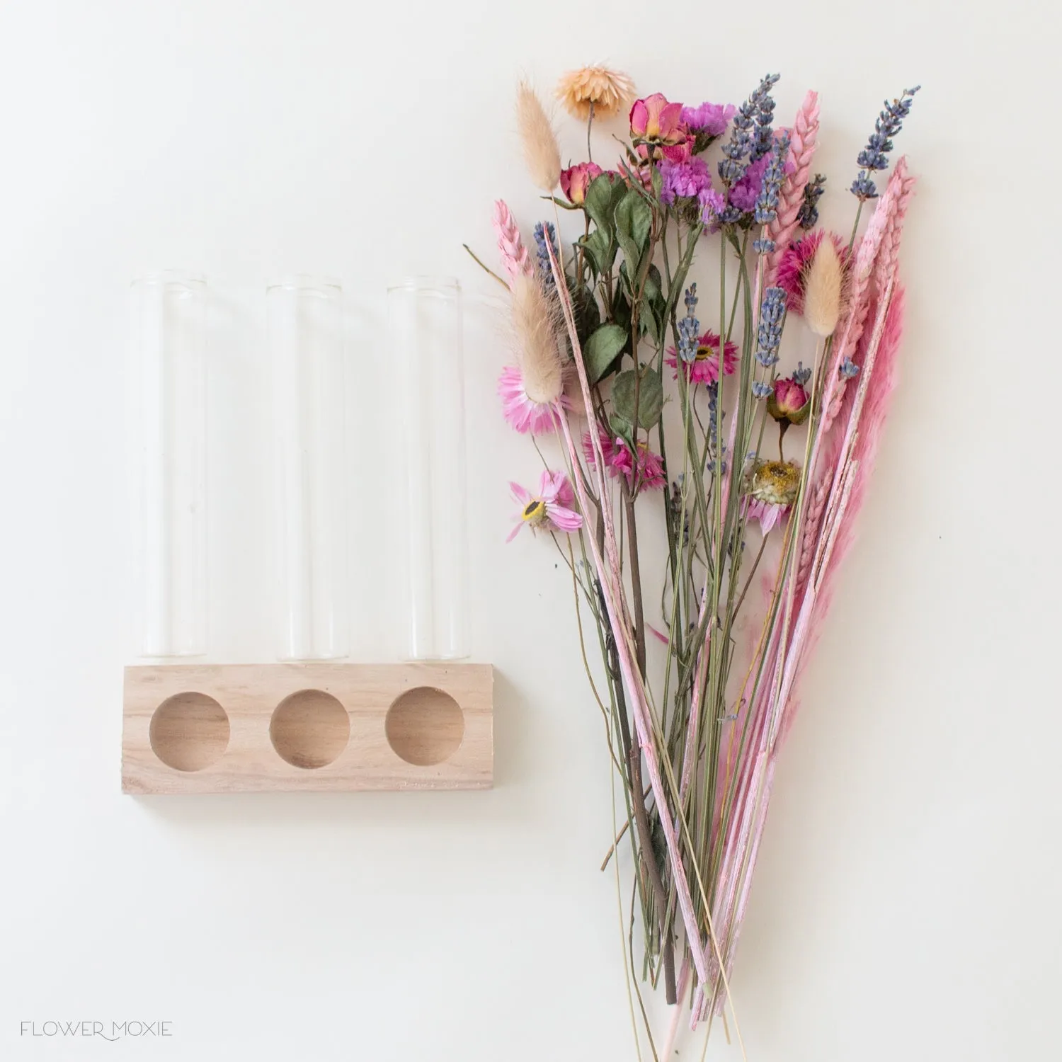 Dried Flower Bud Vase Set- Pink