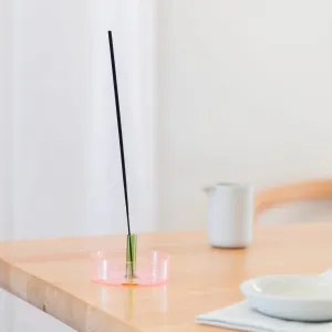 Dual Color Glass Incense Holder, Pink/Green