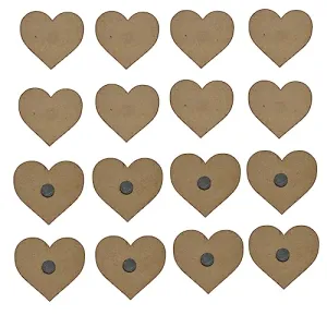 Ecomology Set of 30 (2.5 Inch) Heart Shape Plain MDF Shaped Magnets with Magnets Already Fixed to It | Craft and Painting Activities | Wooden Sheet Craft, Decoupage, Resin Art Work & Decoration