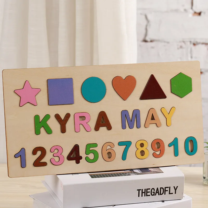 Educational Personalized Name Wooden Puzzle Toy For Kids Birthday Gifts