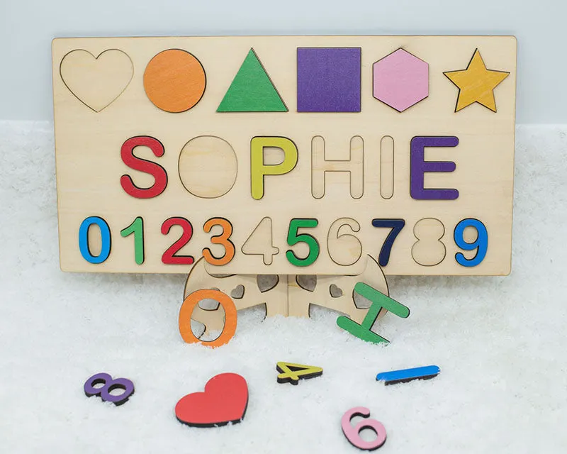 Educational Personalized Name Wooden Puzzle Toy For Kids Birthday Gifts