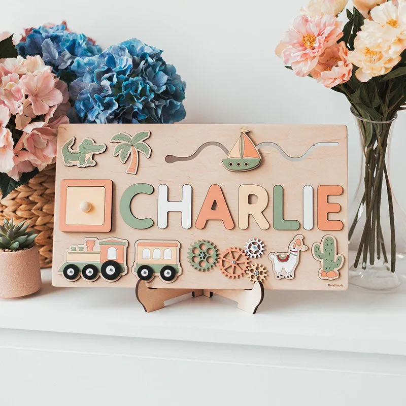 Educational Personalized Name Wooden Puzzle Toy For Kids Birthday Gifts