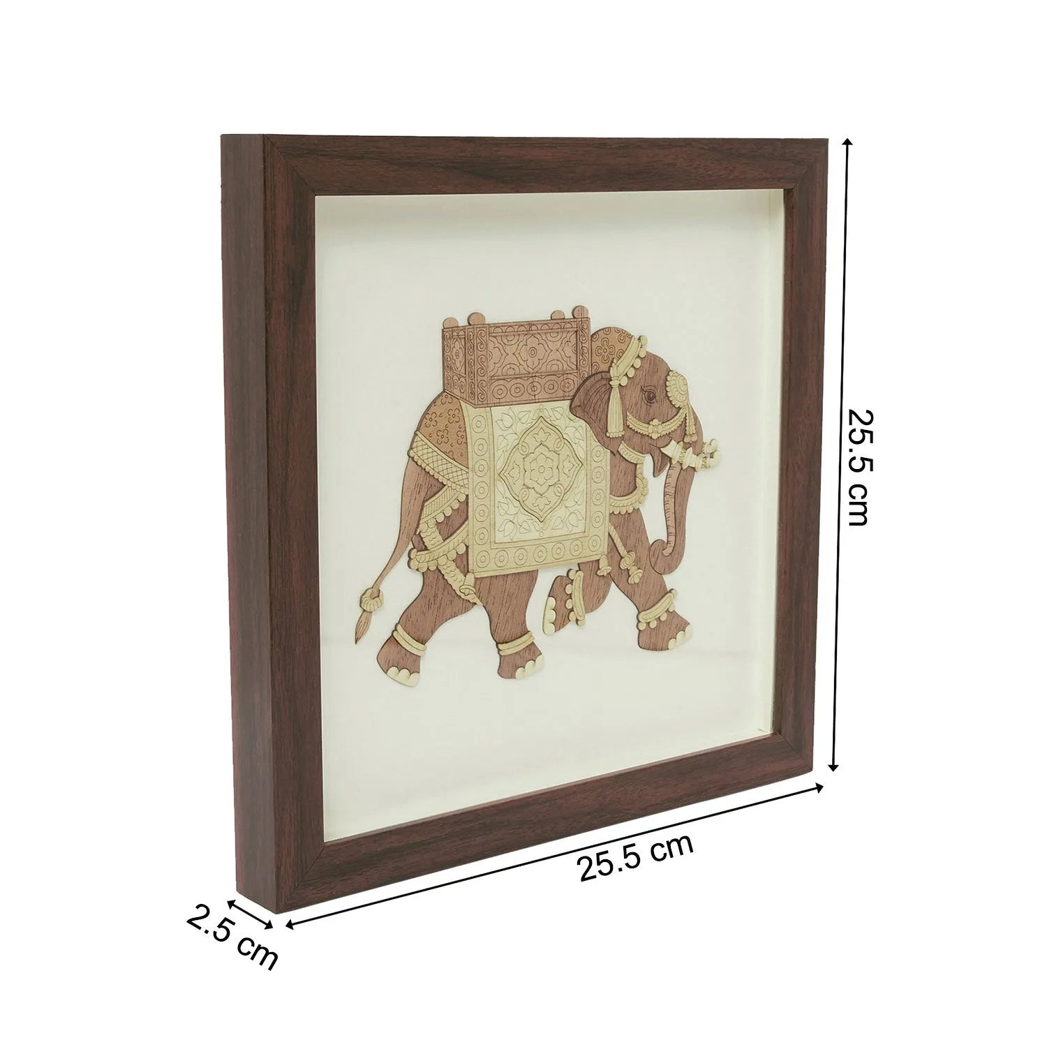 Elephant Wood Art Frame 10 in x 10 in