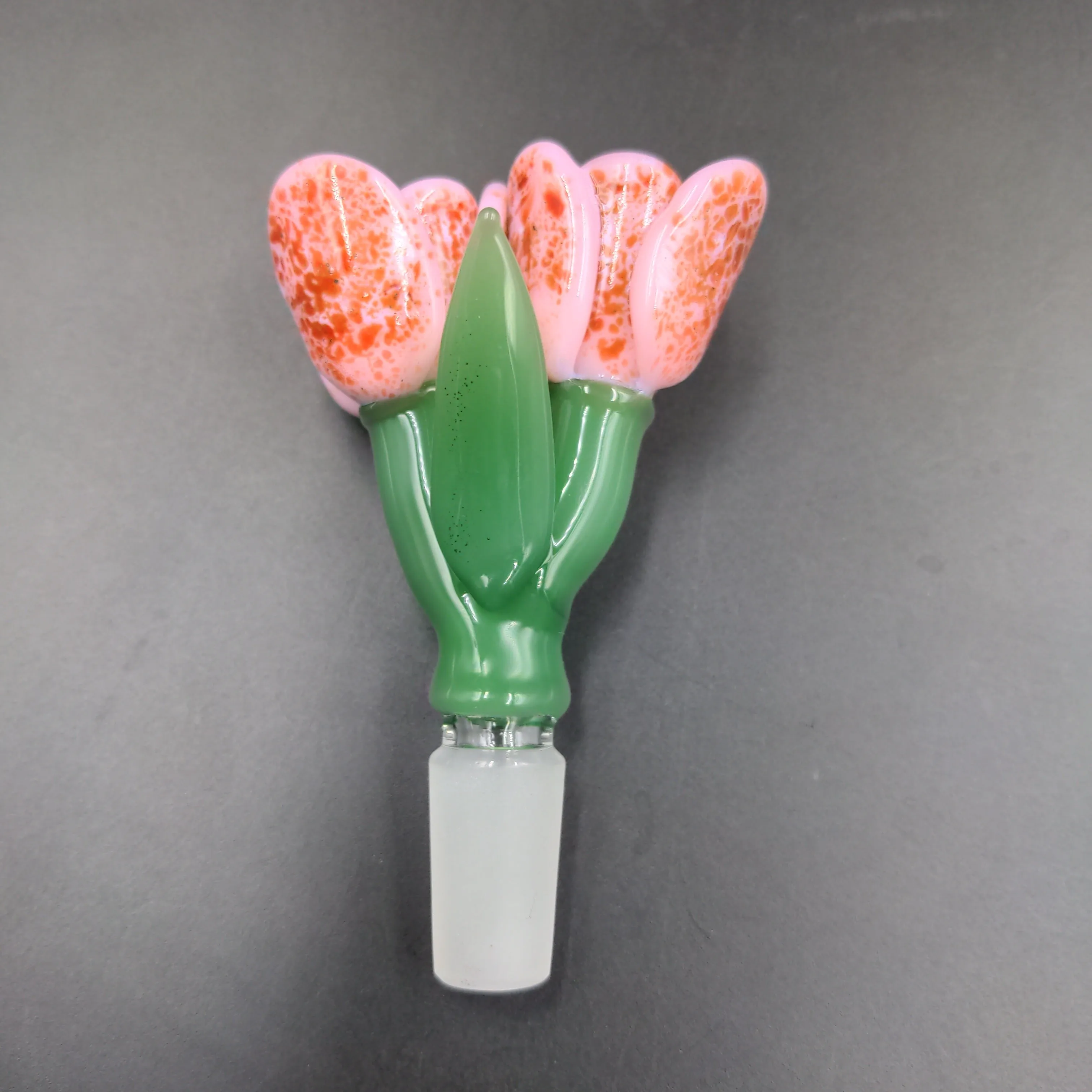 Empire Glassworks Double Hitter Bowl - Pink Tulips