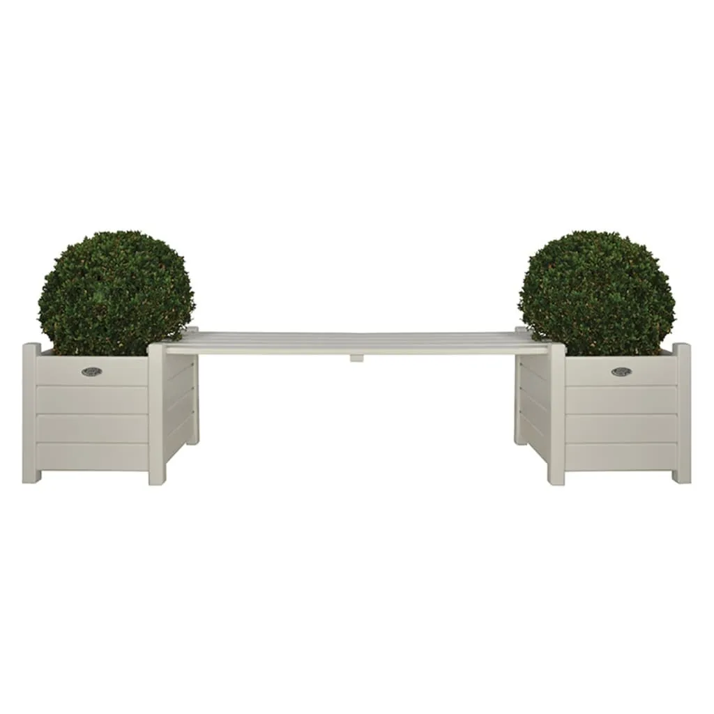 Esschert Design Planters with Bridge Bench White CF33W