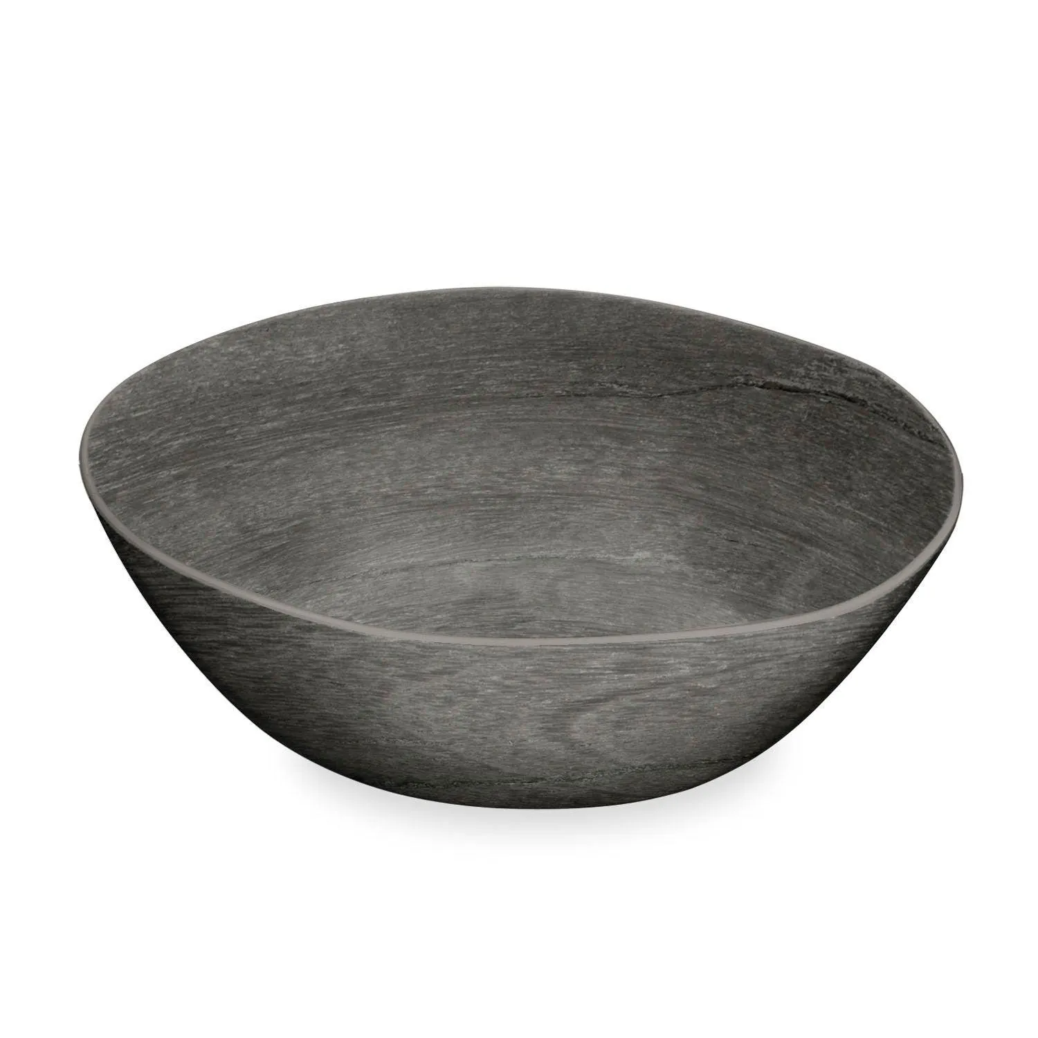 Faux Real Blackened Wood Low Bowl