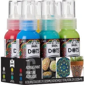 Folkart Dots Acrylic Paint Set, 6pc