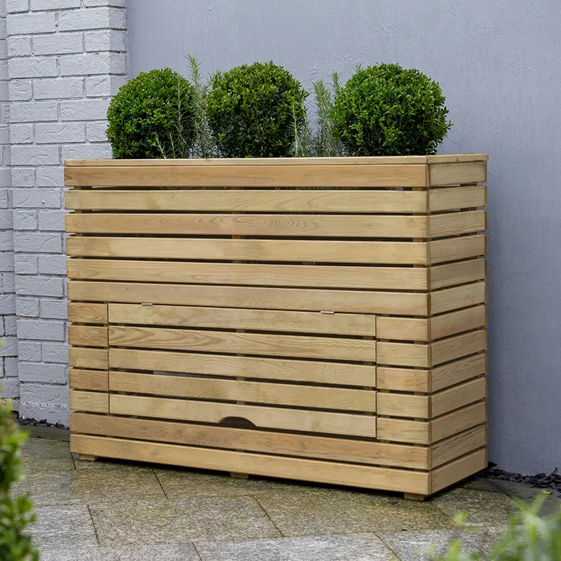 Forest Garden Linear Tall Planter With Storage