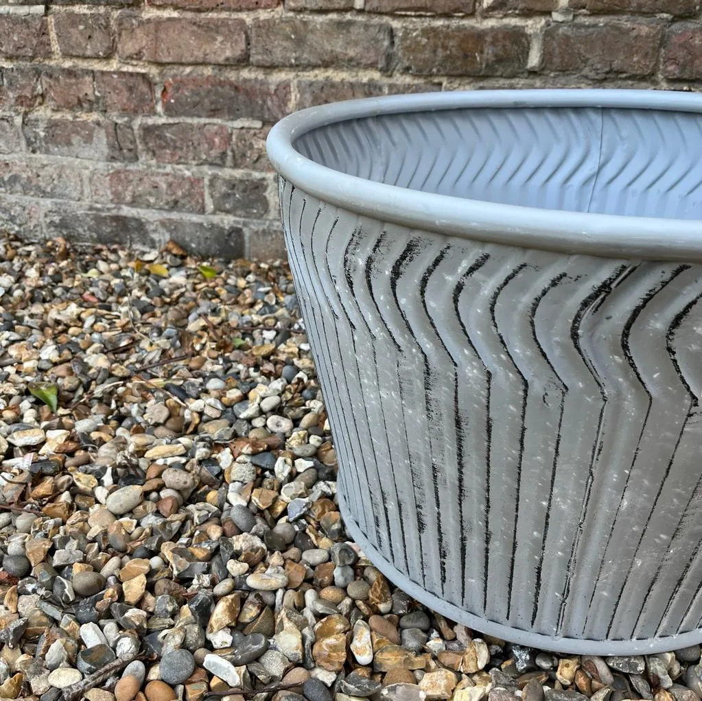 Galvanised Dolly Planter - Squat - Two sizes