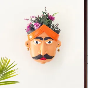 'Gardener' Wall Planter Pot In Terracotta (18.3 cm, Hand-Painted)