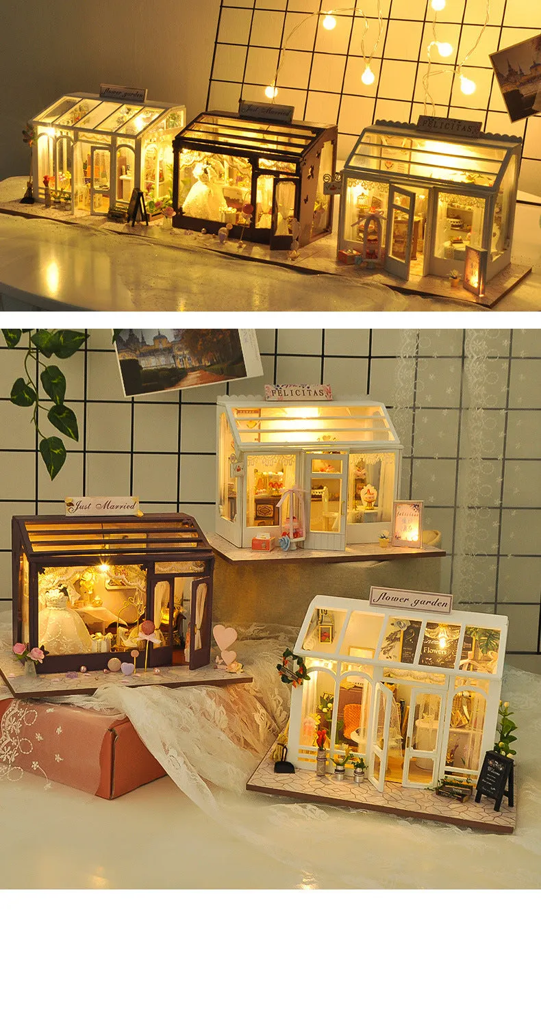 Girls Christmas gifts DIY doll house handmade model store house Educational toys