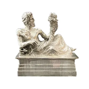 God Tiber Sterling with horn of plenty silver replica statue located in the Capitoline hill