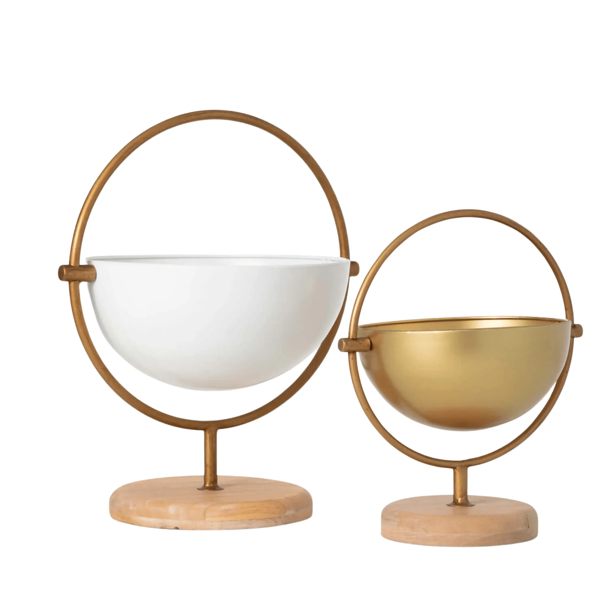 Gold Bowl with Spherical Frame Base