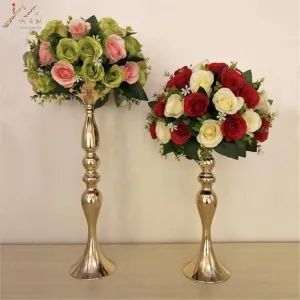 Gold Flower Vase To Be Used As Event Or Wedding Table Centerpiece