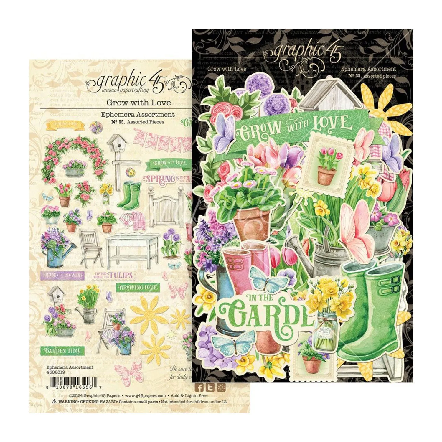 Graphic 45 Ephemera Die-Cut Assortment - Grow With Love