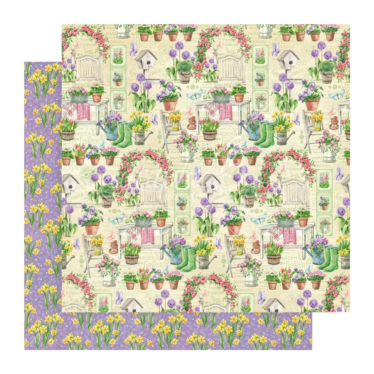 Graphic 45 Grow With Love Double-Sided Cardstock 12"x 12" - Tip Toe Through The Tulips