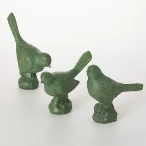 Green Bird Figurine Set Of 3