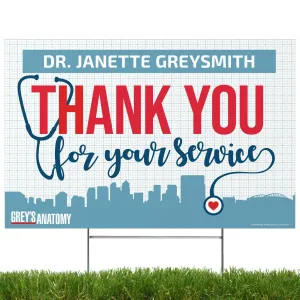 Grey's Anatomy – Thank You for your Service, Personalized Yard Sign