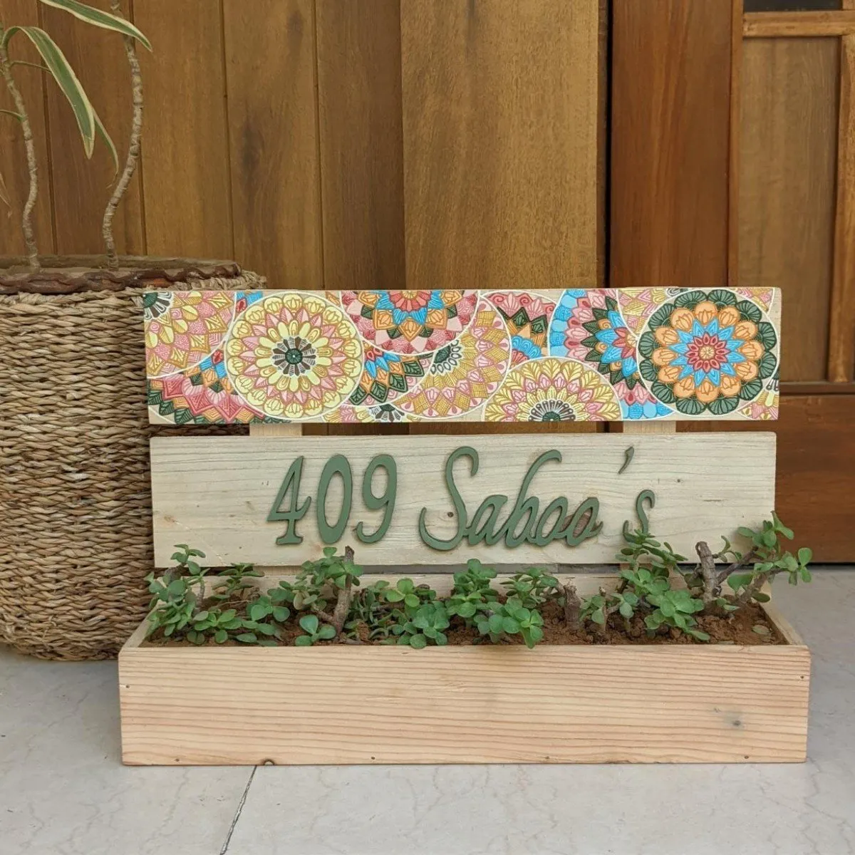 Hand Painted Nameplate With Planter